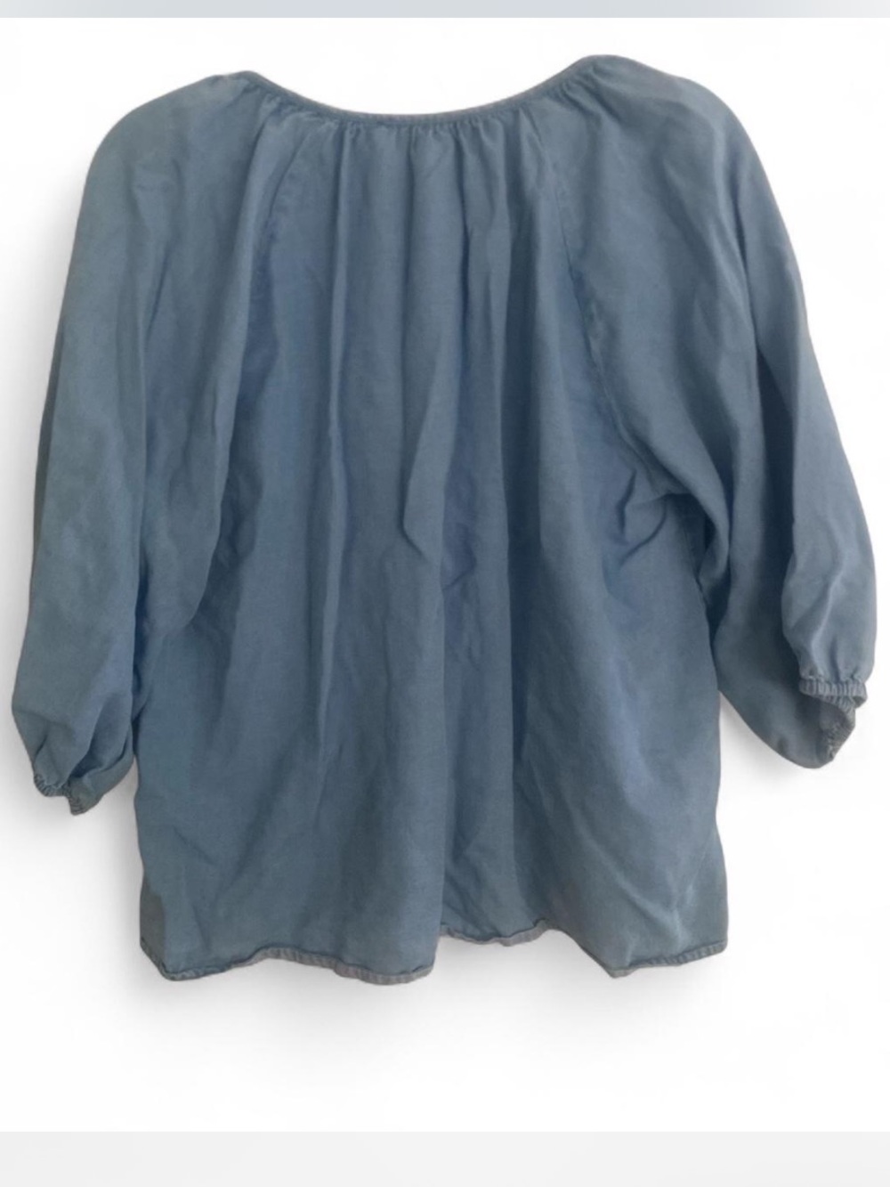 SANCTUARY BUTTON DOWN 3/4 SLEEVE LIGHTWEIGHT BLUE LYOCELL BLOUSE SIZE XL - Picture 2 of 4